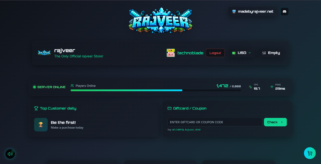 Rajveer Official Minecraft Store logo
